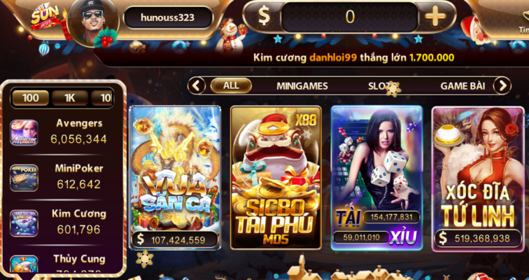 Sử dụng tiền khuyến mãi vào các game hấp dẫn tại Sunwin 